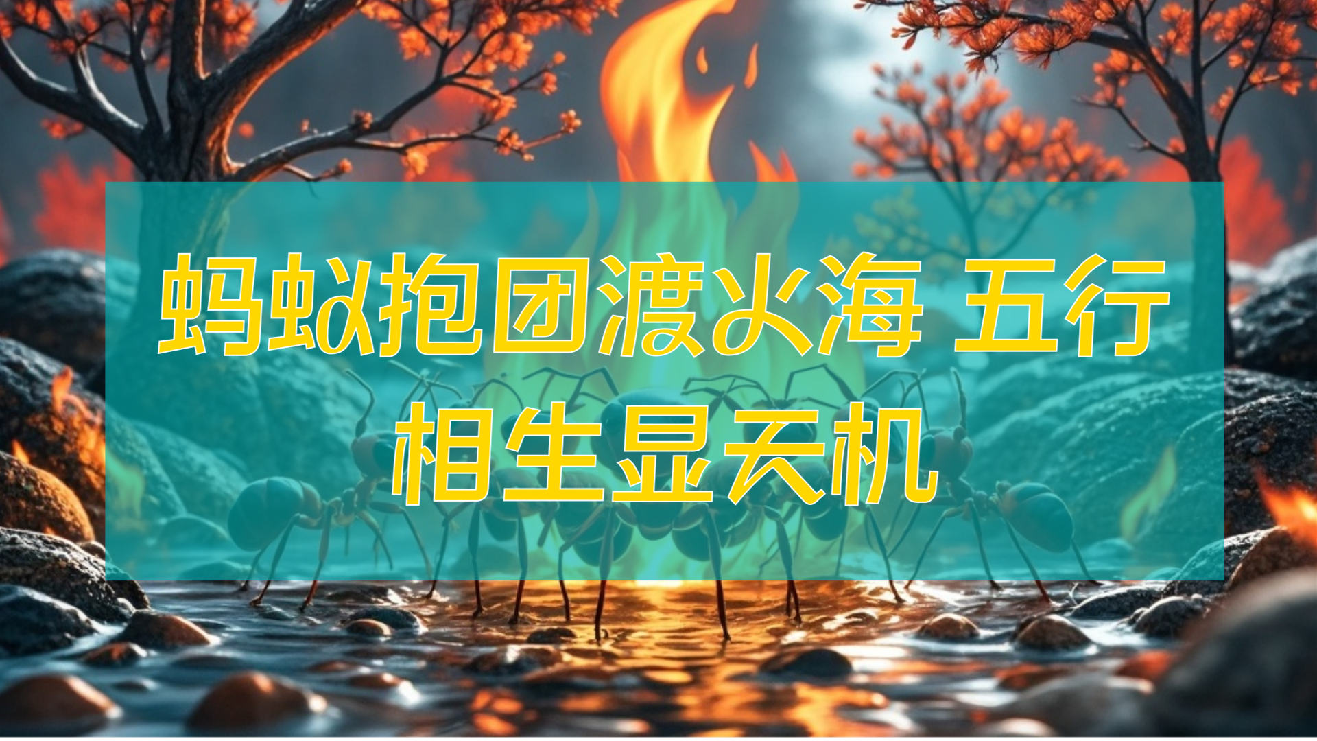 蚂蚁抱团渡火海 五行相生显天机