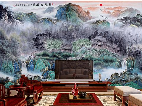 风水画与电视柜的绝妙搭配:打造不拥挤的富贵空间