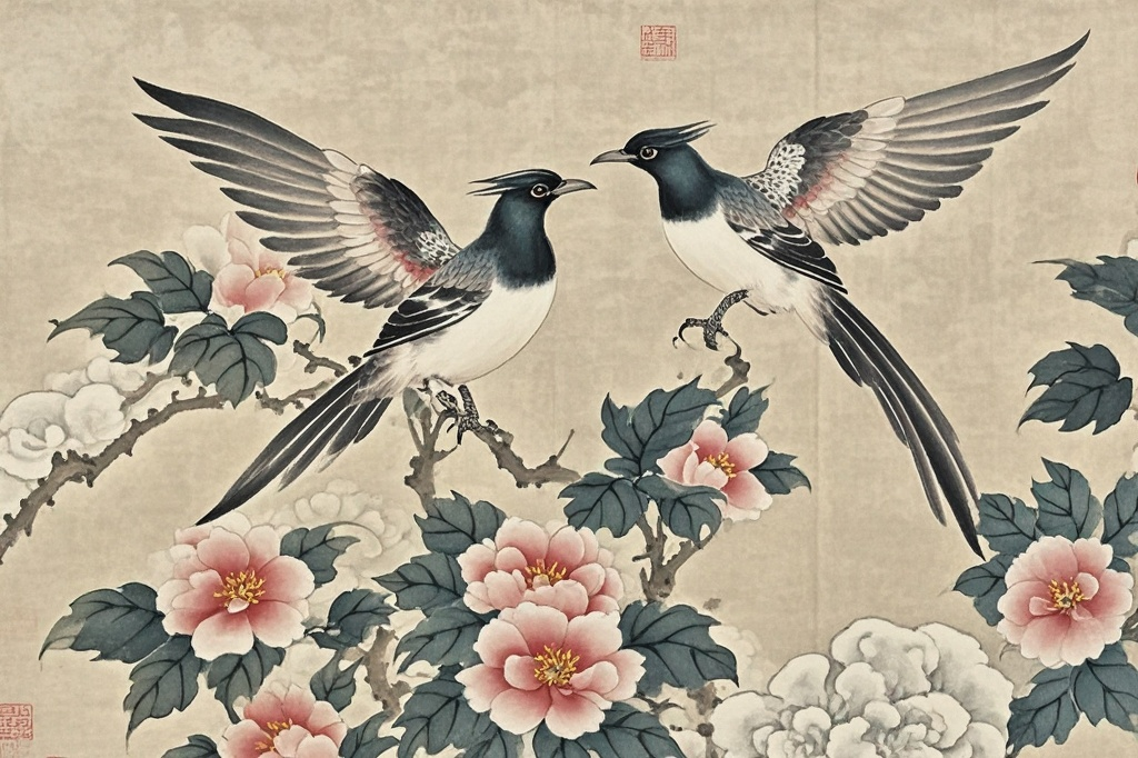 比翼双飞,恩爱永随:风水画中的比翼鸟如何为夫妻感情保驾护航